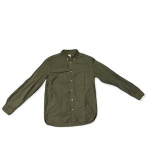 Casual olive green button down